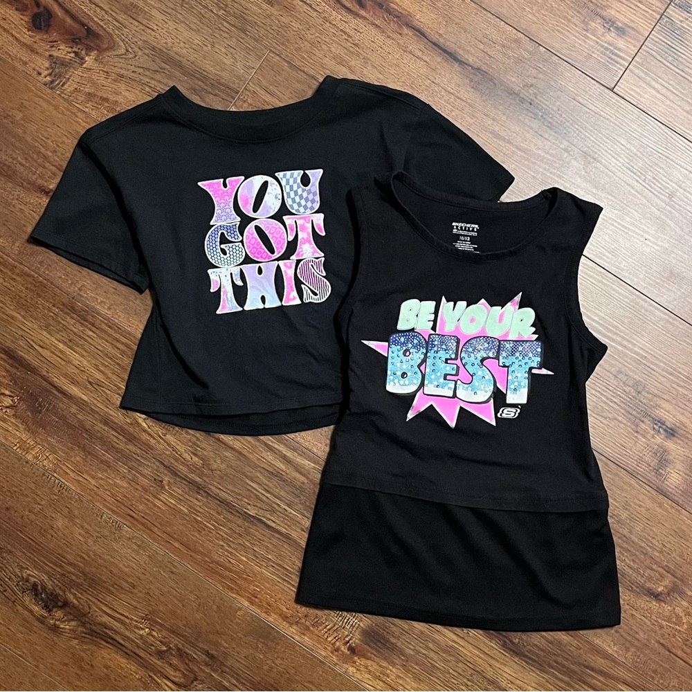 Girls Black Activewear Tops Bundle